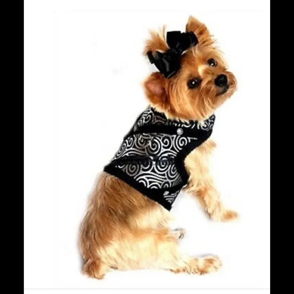 Doggie Design Brocade black/silver size large
